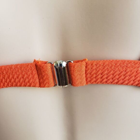 Women's Low Waist Padded Scoop Bikini Set Tangerine - Picture 4 of 13